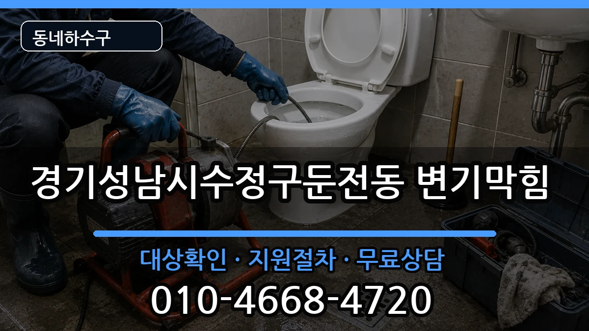 경기성남시수정구둔전동  변기막힘 비교형