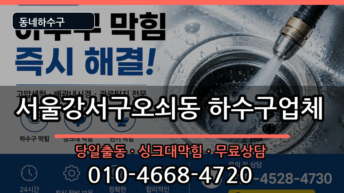 서울강서구오쇠동 하수구막힘 서울강서구오쇠동 하수구막힘 증상 처리 안내 이미지 1