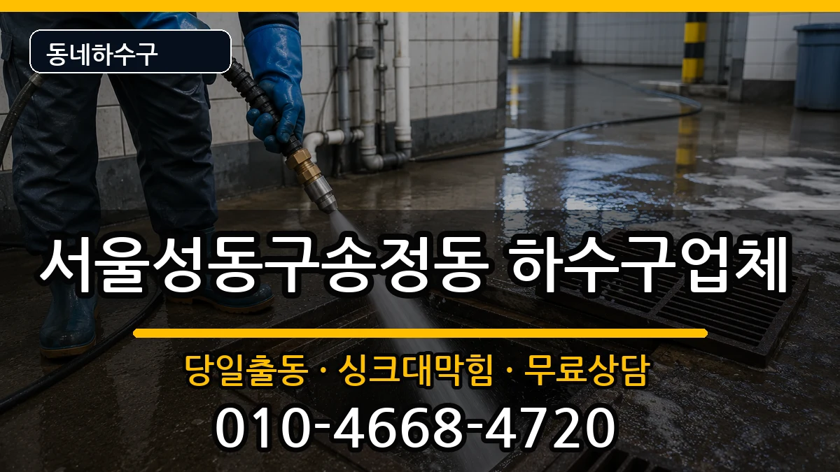 서울성동구송정동  하수구막힘 지역형