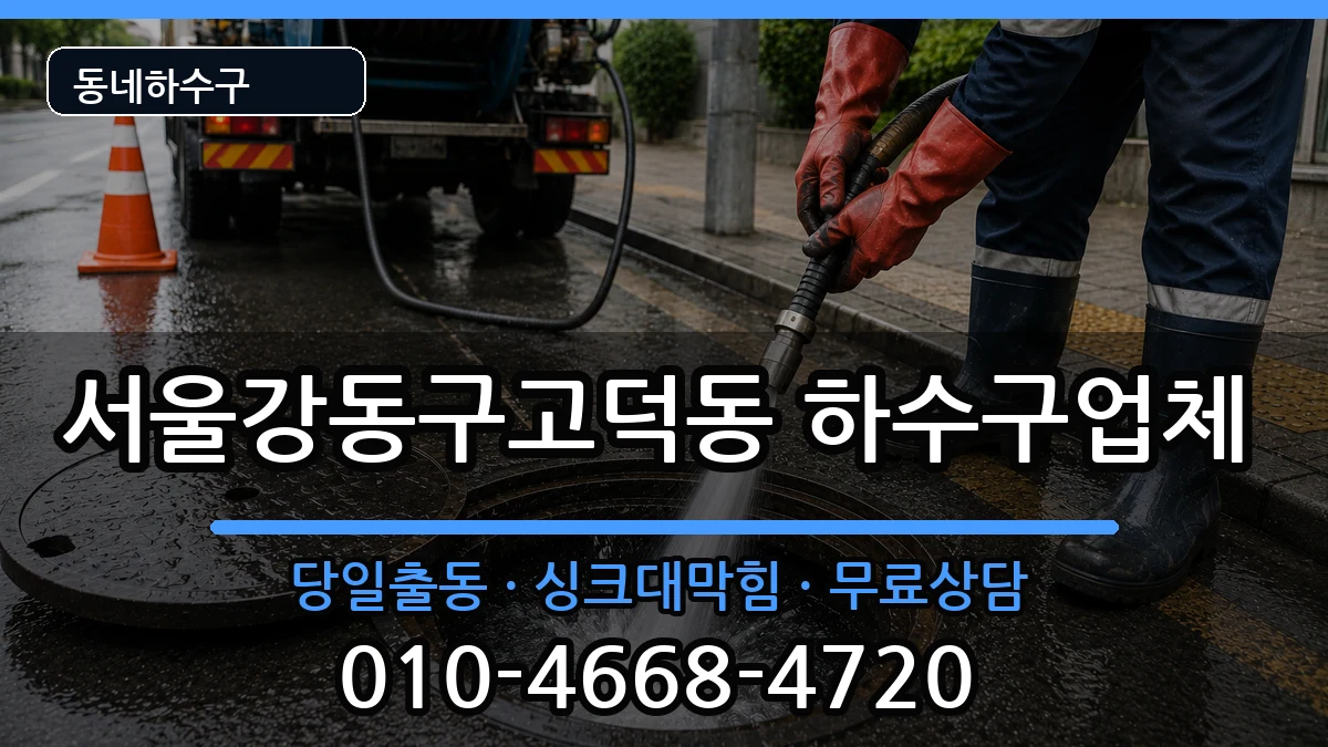 서울강동구고덕동 하수구막힘 증상 처리 안내 이미지 1