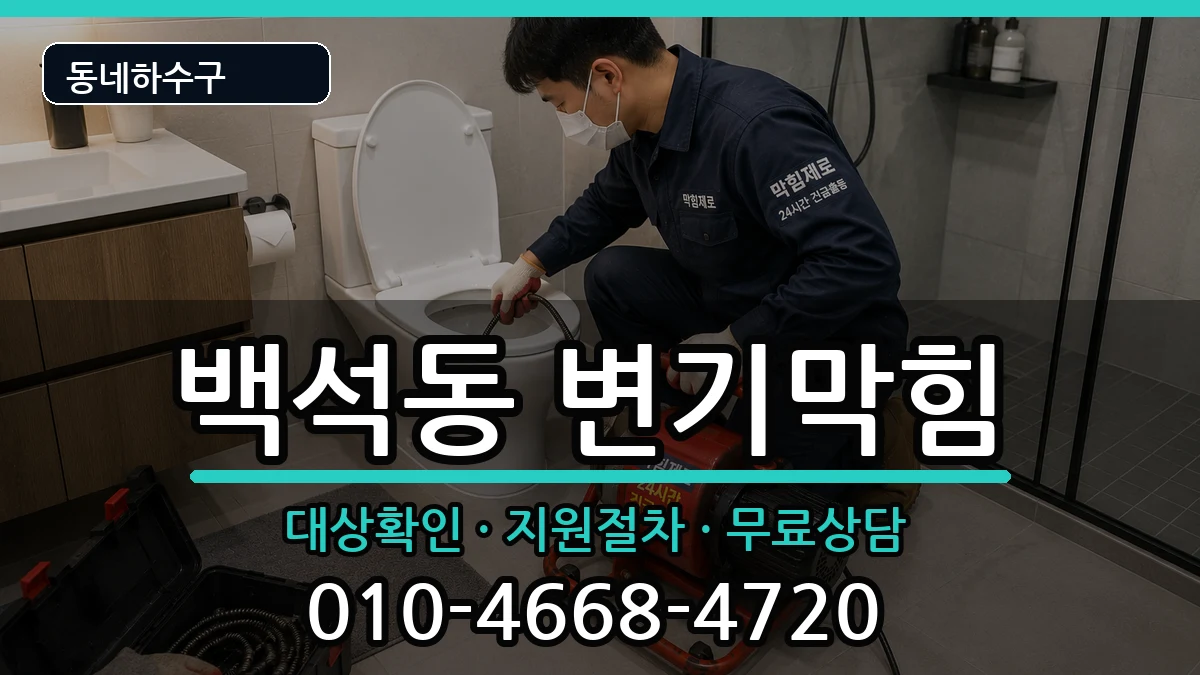 경기고양시일산동구백석동  변기막힘 사례형