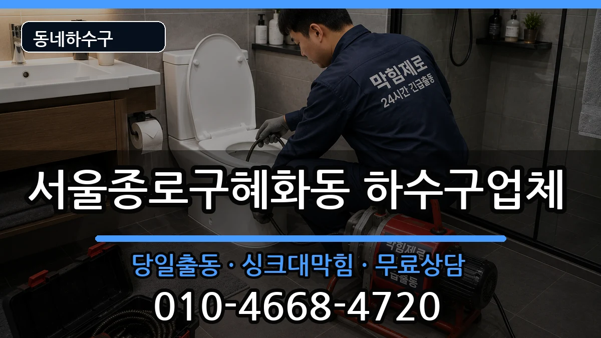 서울종로구혜화동 하수구막힘 증상 처리 안내 이미지 3