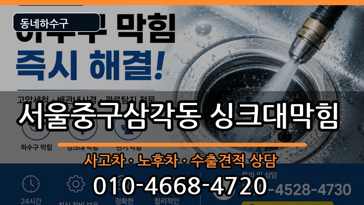 서울중구삼각동 싱크대막힘 서울중구삼각동 싱크대막힘 증상 처리 안내 이미지 3