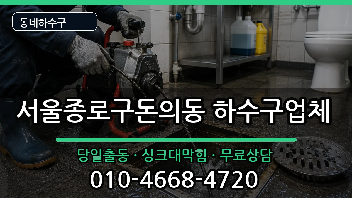 서울종로구돈의동 하수구막힘 증상 처리 안내 이미지 3