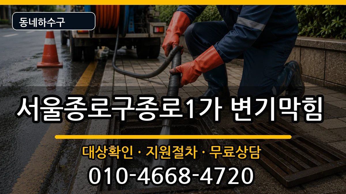 서울종로구종로1가  변기막힘 질문형