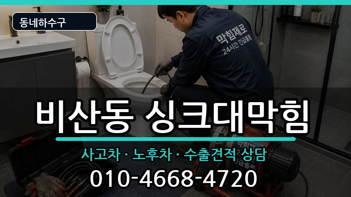 경기안양시동안구비산동  싱크대막힘 비용형