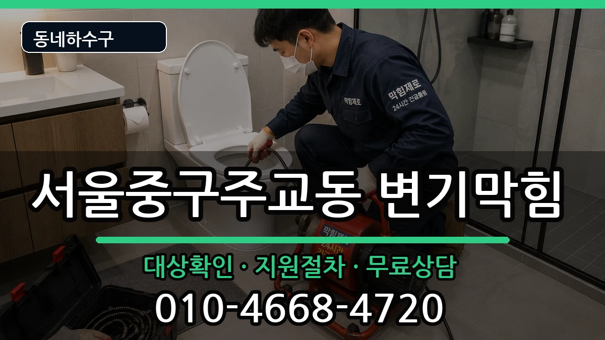 서울중구주교동  변기막힘 사례형