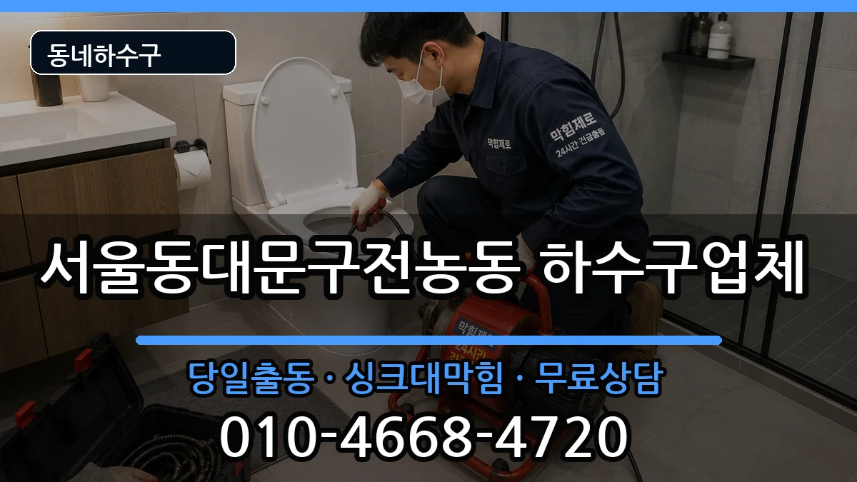 서울동대문구전농동 하수구막힘 증상 처리 안내 이미지 3