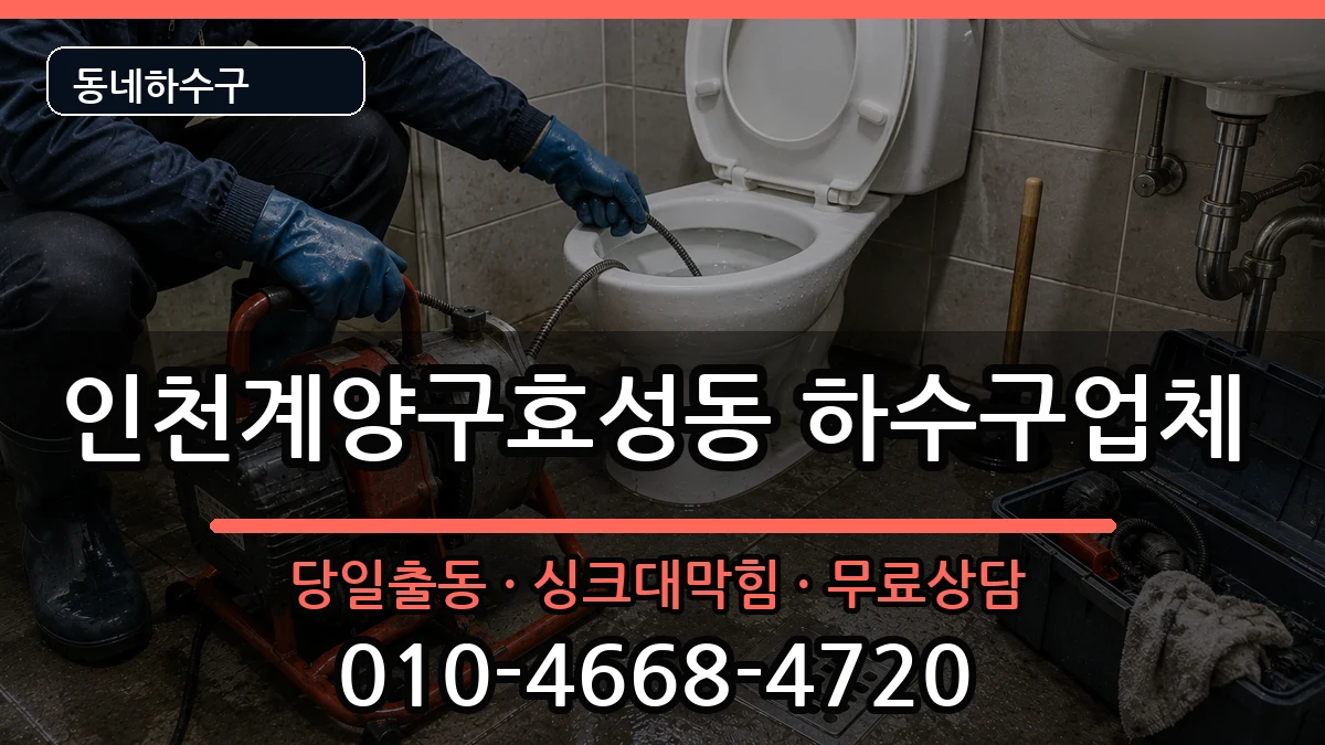 인천계양구효성동 하수구막힘 인천계양구효성동 하수구막힘 증상 처리 안내 이미지 1