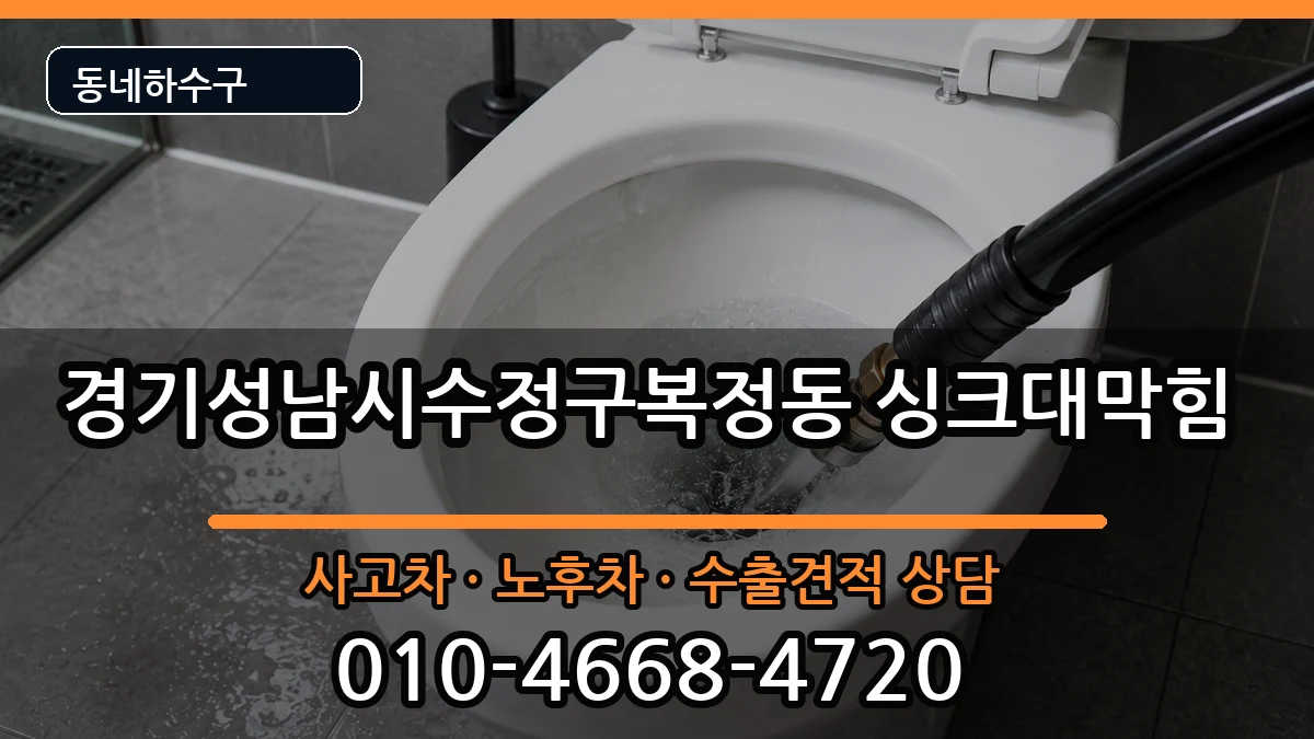 경기성남시수정구복정동 싱크대막힘 증상 처리 안내 이미지 2
