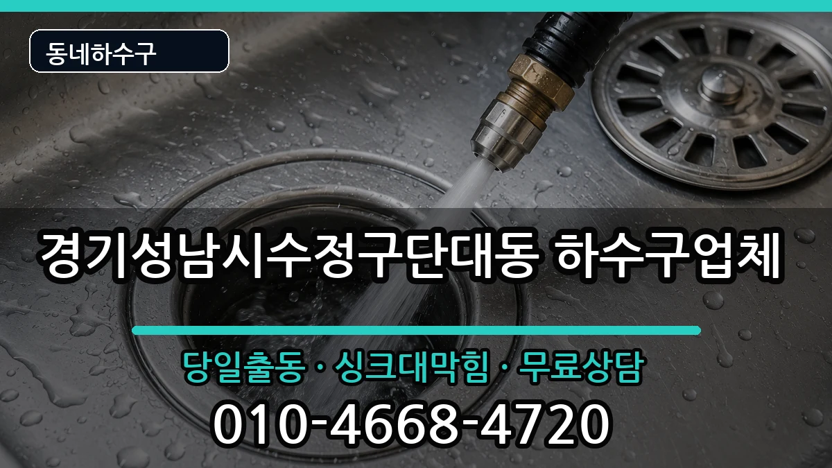 경기성남시수정구단대동  하수구막힘 비용형