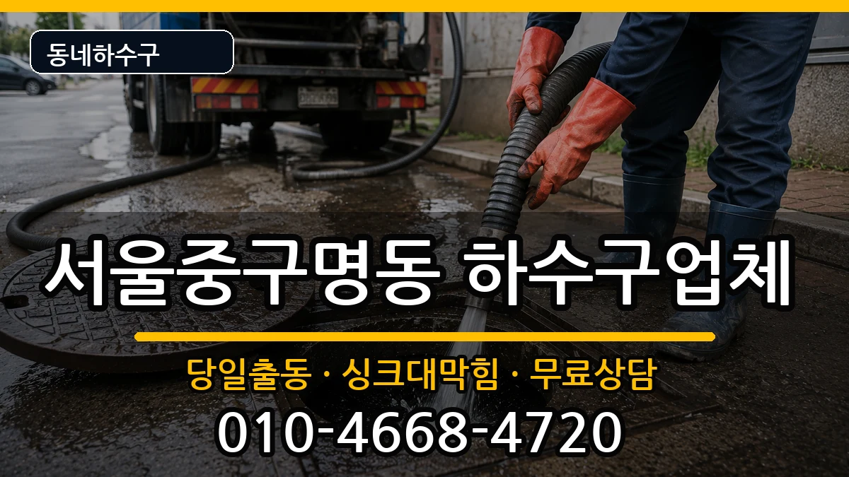 서울중구명동 하수구막힘 서울중구명동 하수구막힘 증상 처리 안내 이미지 1