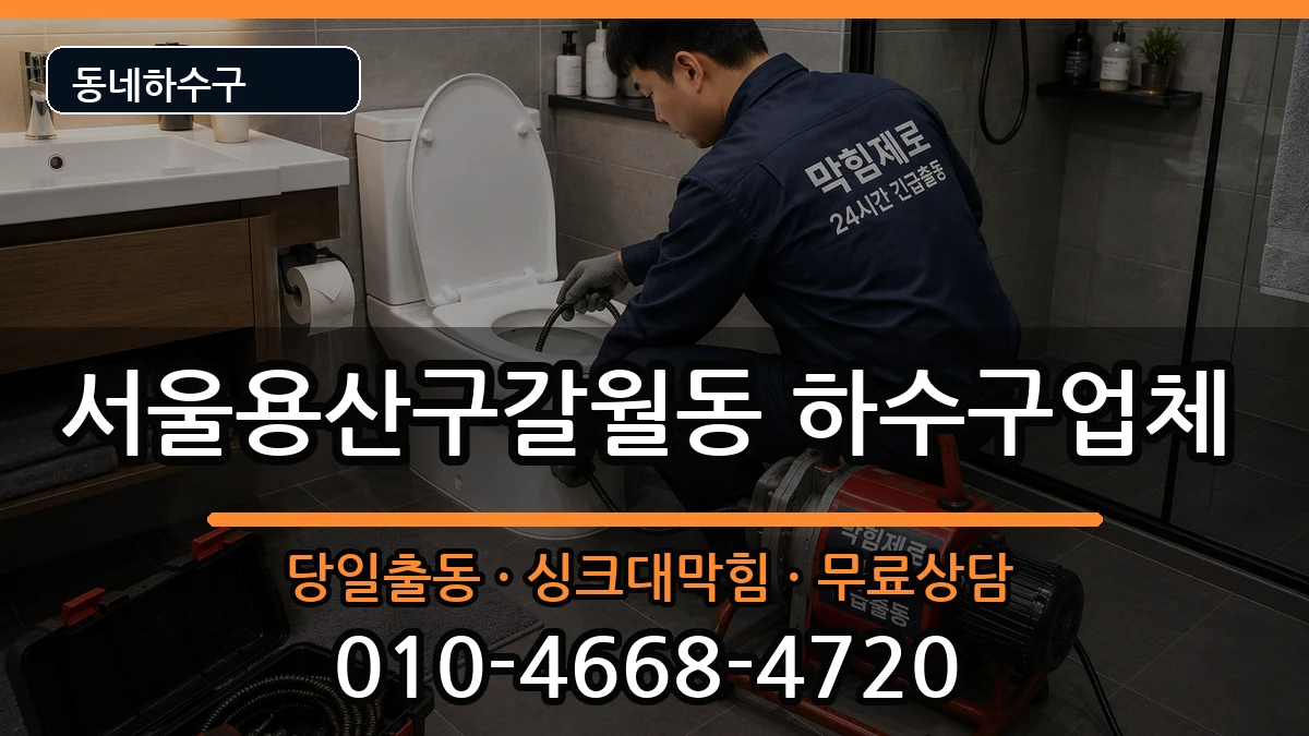 서울용산구갈월동 하수구막힘 증상 처리 안내 이미지 2