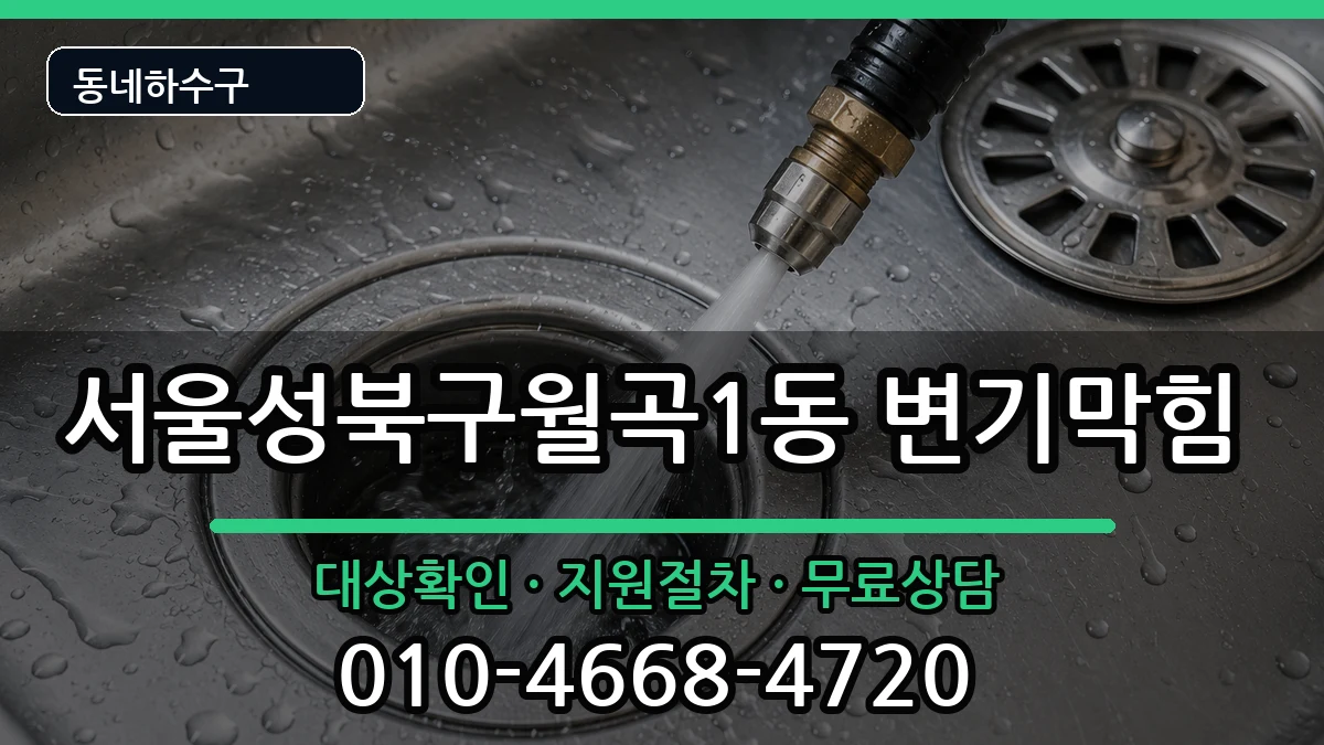 서울성북구월곡1동  변기막힘 비용형