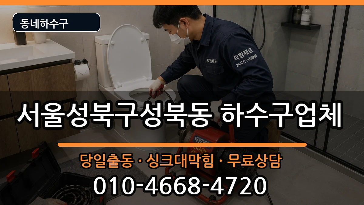 서울성북구성북동  하수구막힘 사례형