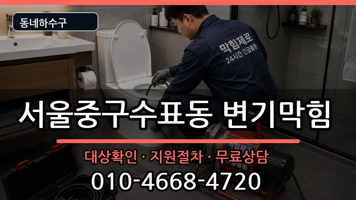 서울중구수표동 변기막힘 증상 처리 안내 이미지 3