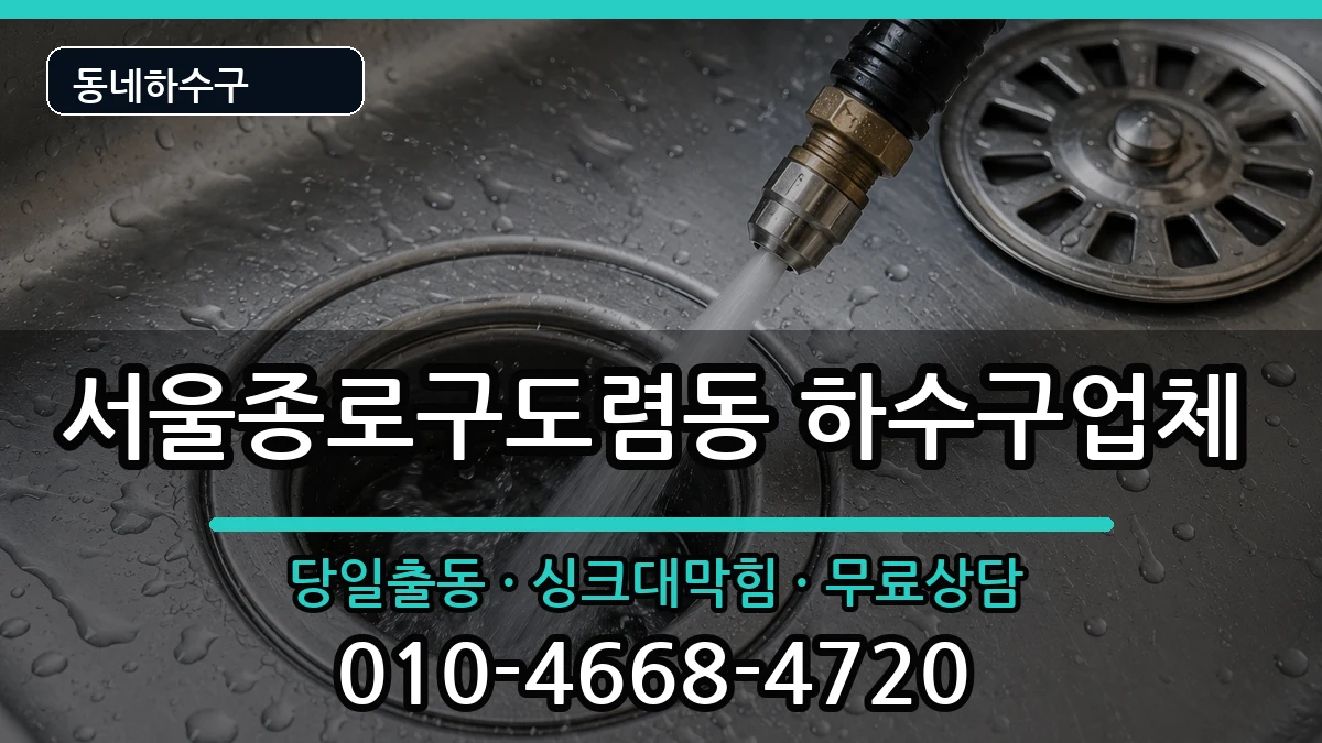 서울종로구도렴동  하수구막힘 비용형
