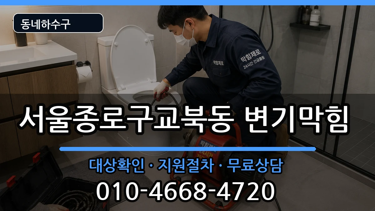 서울종로구교북동 변기막힘 서울종로구교북동 변기막힘 증상 처리 안내 이미지 1