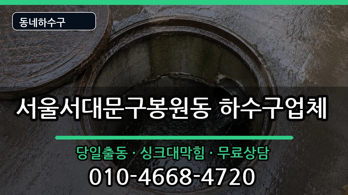 서울서대문구봉원동 하수구막힘 서울서대문구봉원동 하수구막힘 증상 처리 안내 이미지 1