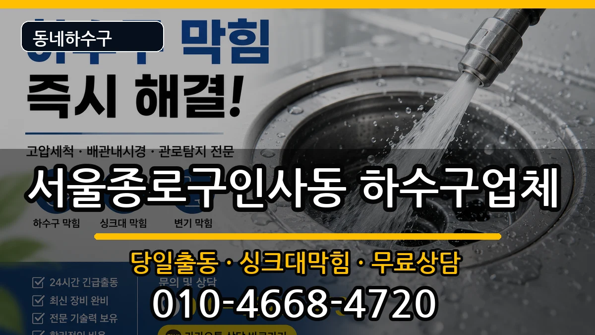 서울종로구인사동 하수구막힘 서울종로구인사동 하수구막힘 증상 처리 안내 이미지 1