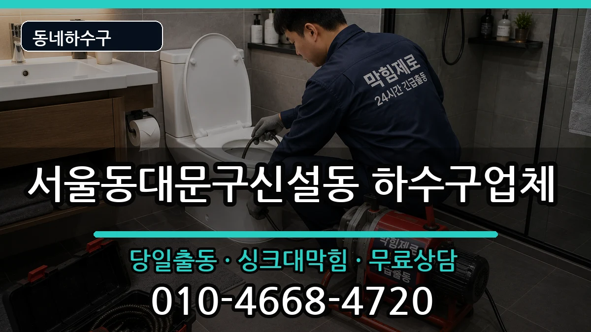 서울동대문구신설동  하수구막힘 절차형
