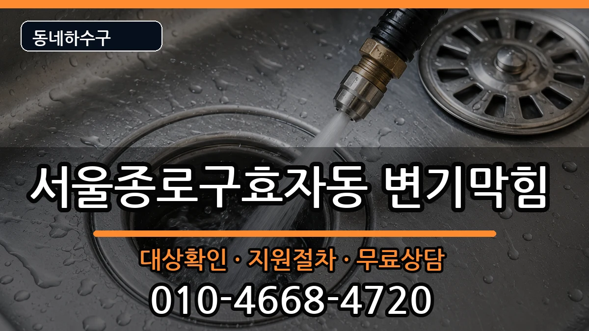 서울종로구효자동  변기막힘 비용형