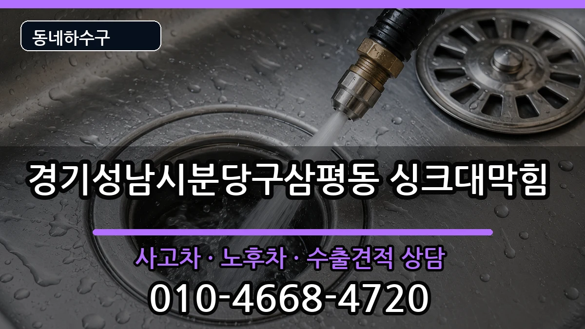 경기성남시분당구삼평동 싱크대막힘 증상 처리 안내 이미지 1