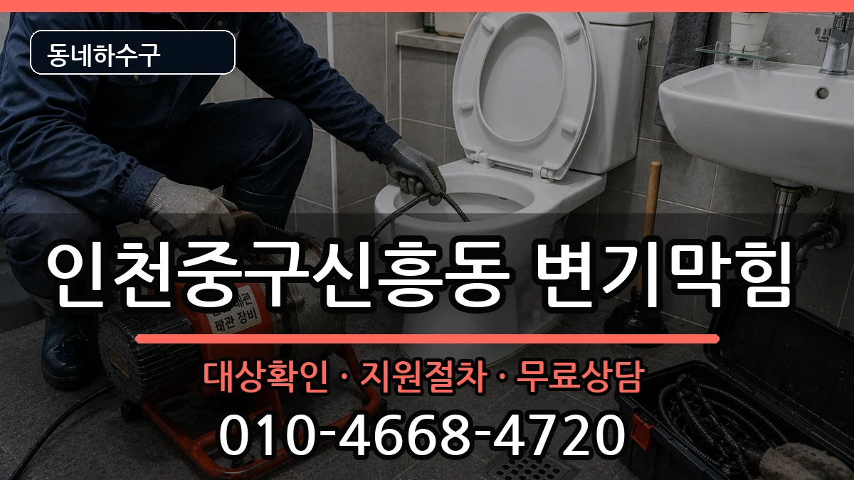 인천중구신흥동 변기막힘 증상 처리 안내 이미지 1
