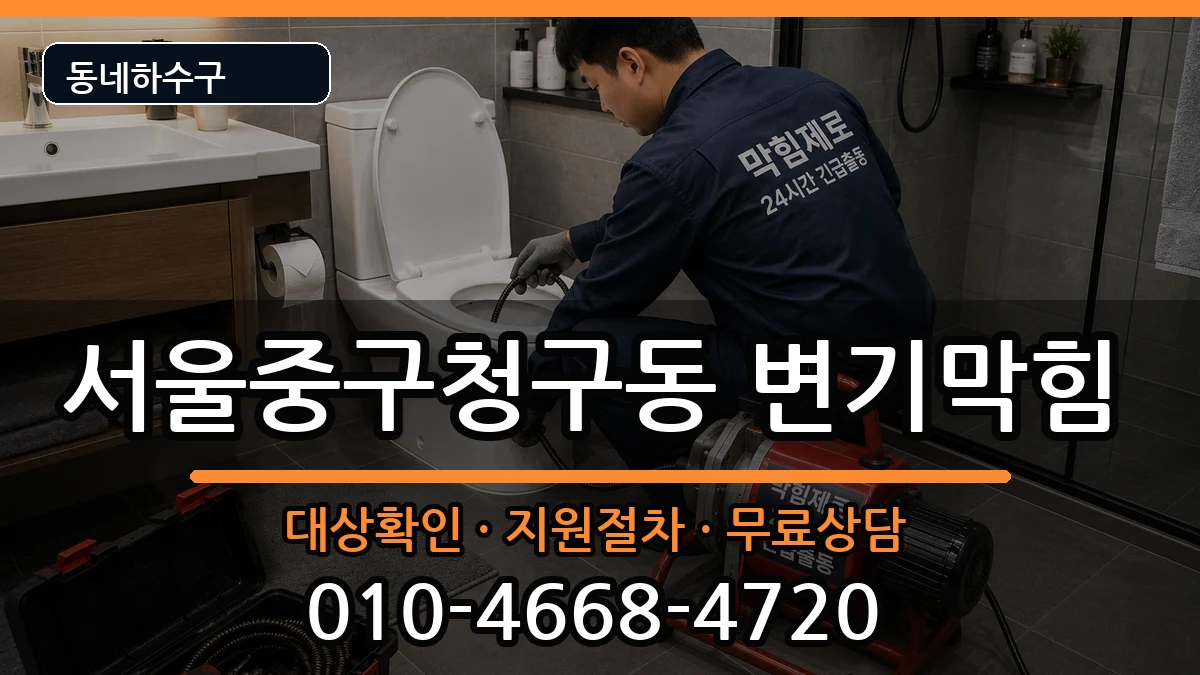 서울중구청구동 변기막힘 증상 처리 안내 이미지 2