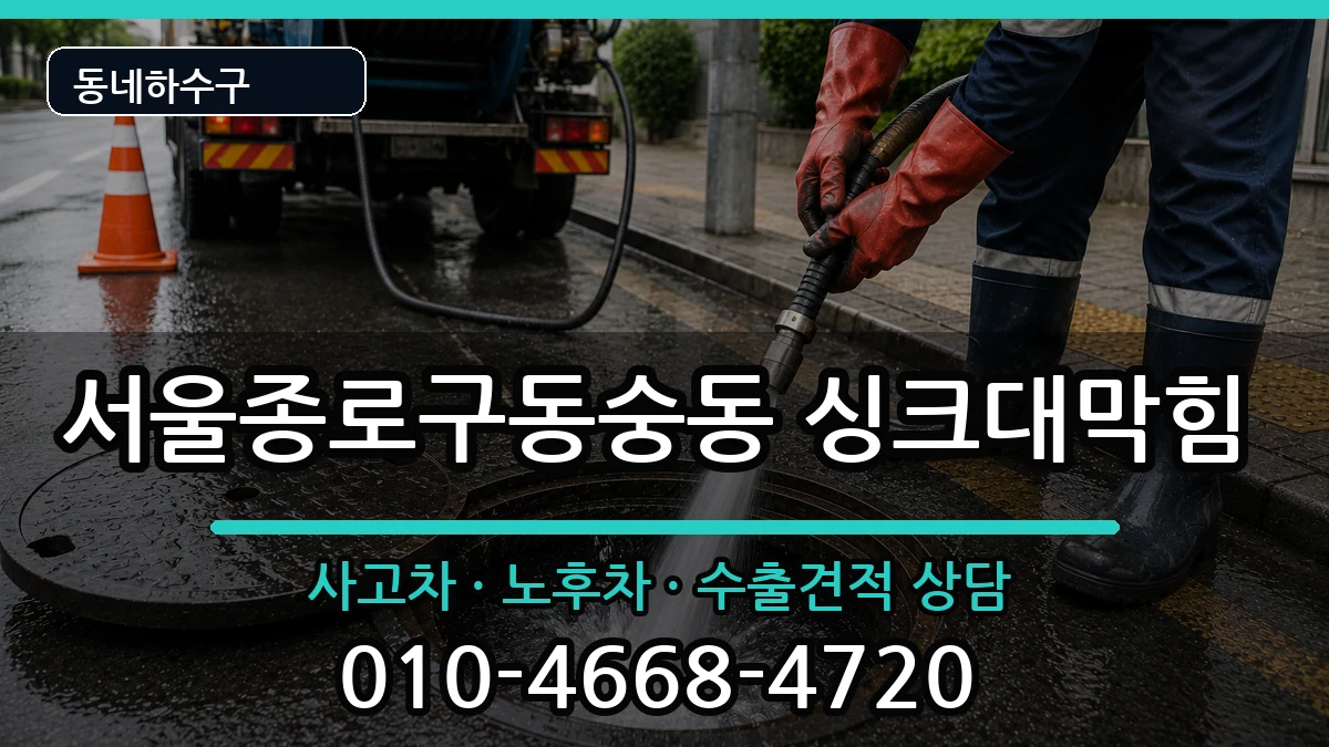 서울종로구동숭동  싱크대막힘 질문형