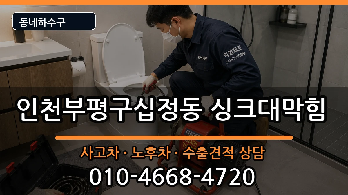 인천부평구십정동 싱크대막힘 증상 처리 안내 이미지 3