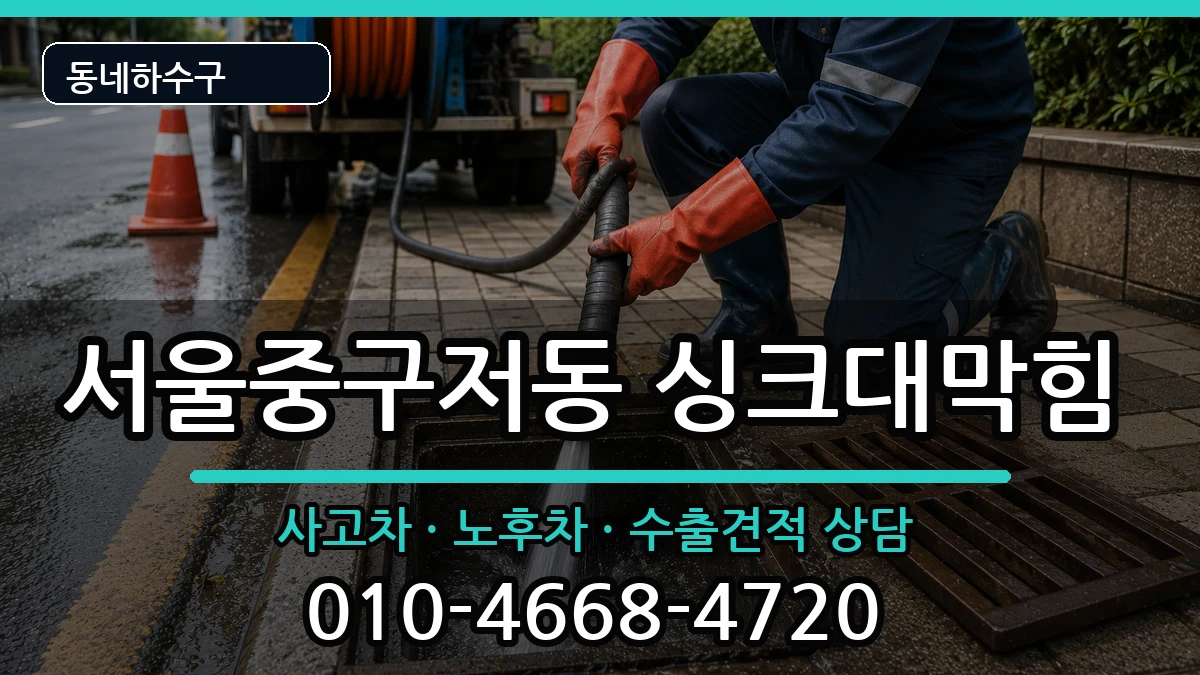 서울중구저동  싱크대막힘 질문형
