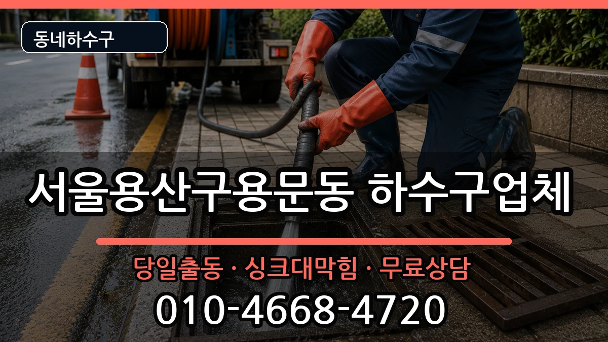 서울용산구용문동 하수구막힘 증상 처리 안내 이미지 1
