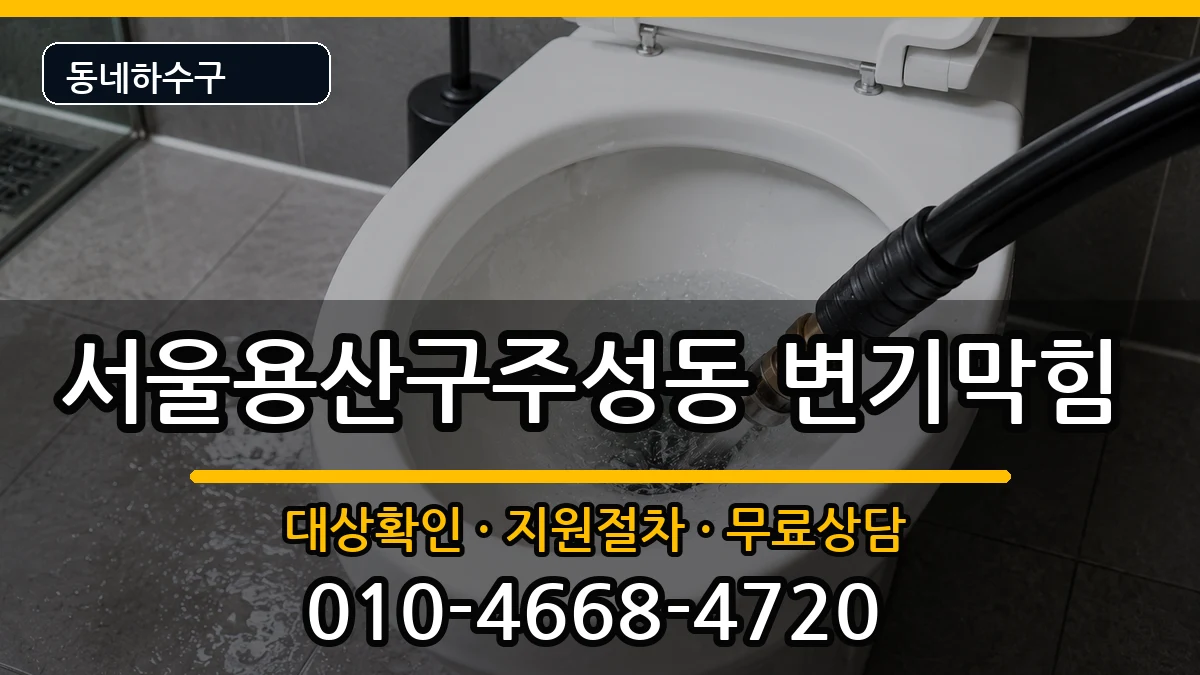 서울용산구주성동 변기막힘 증상 처리 안내 이미지 1