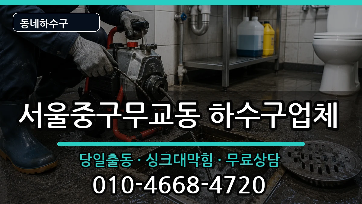 서울중구무교동  하수구막힘 정보형