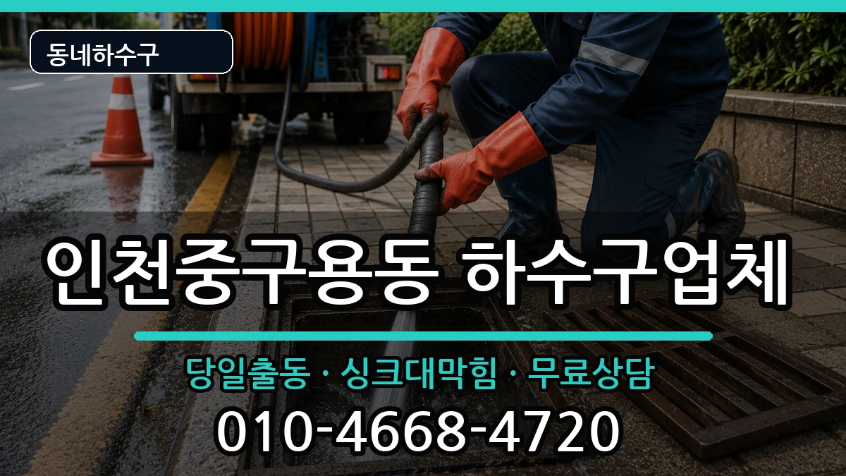 인천중구용동 하수구막힘 증상 처리 안내 이미지 3