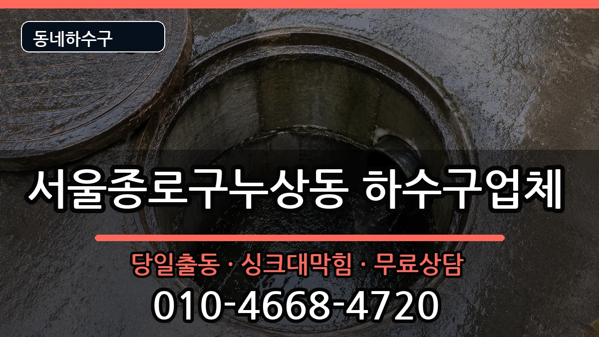 서울종로구누상동 하수구막힘 증상 처리 안내 이미지 1