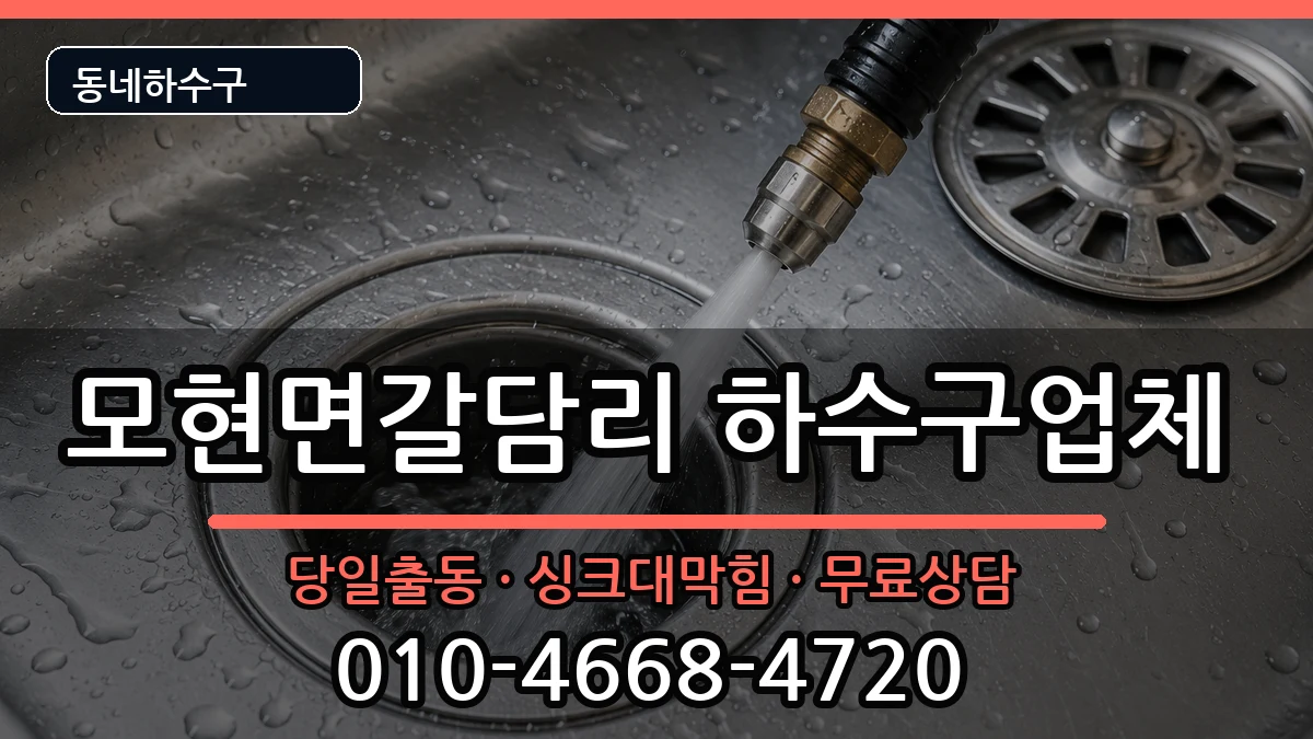 경기용인시처인구모현면갈담리 하수구막힘 증상 처리 안내 이미지 3
