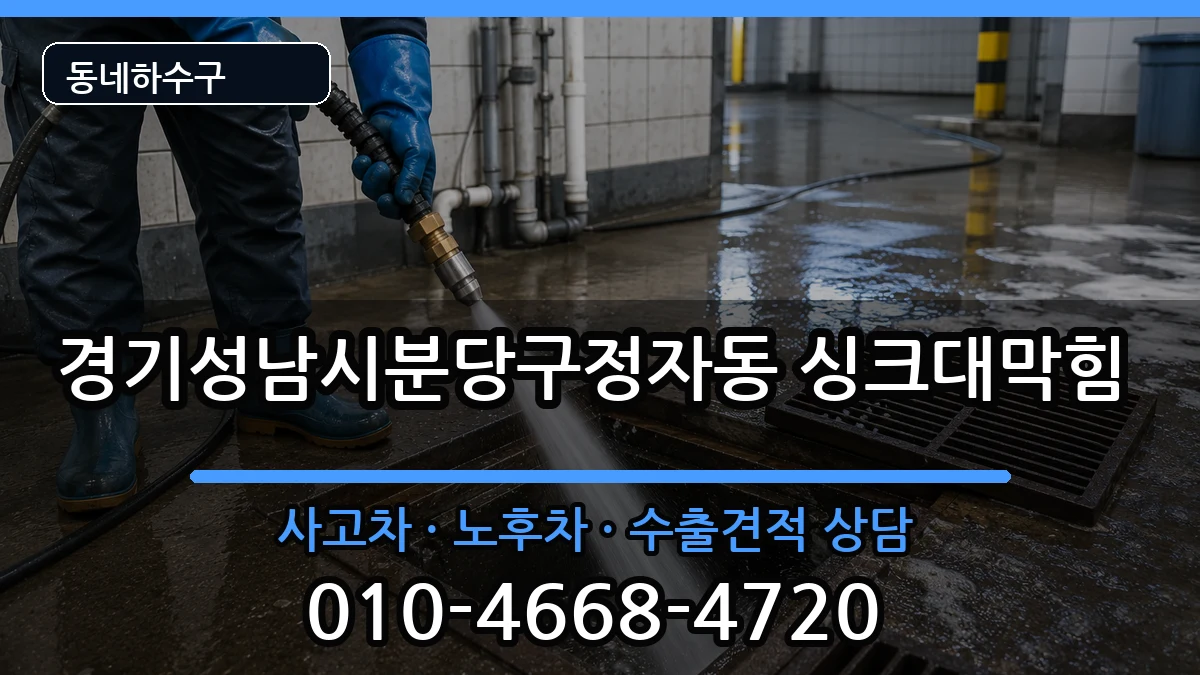 경기성남시분당구정자동  싱크대막힘 지역형