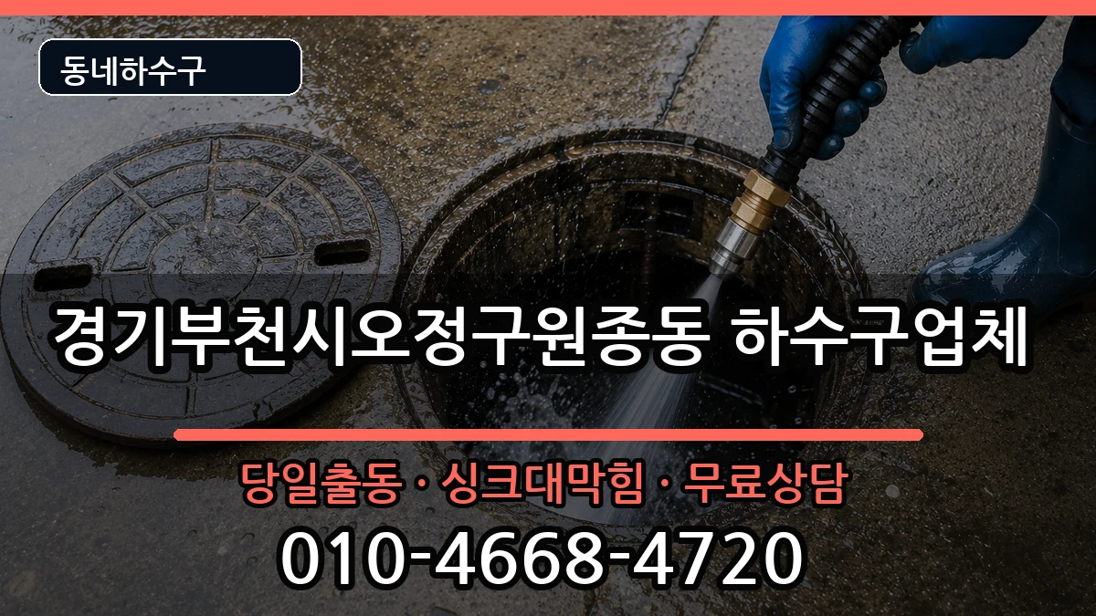 경기부천시오정구원종동 하수구막힘 경기부천시오정구원종동 하수구막힘 증상 처리 안내 이미지 1