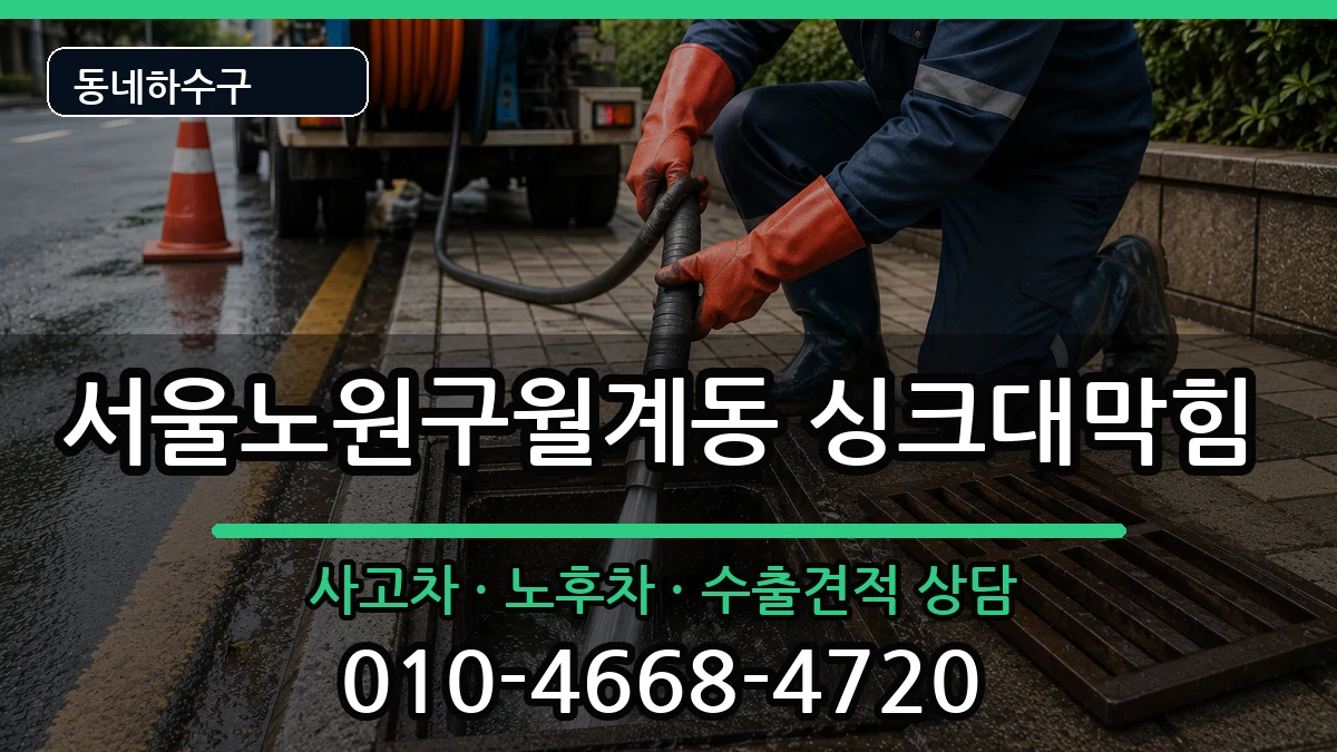 서울노원구월계동 싱크대막힘 증상 처리 안내 이미지 3