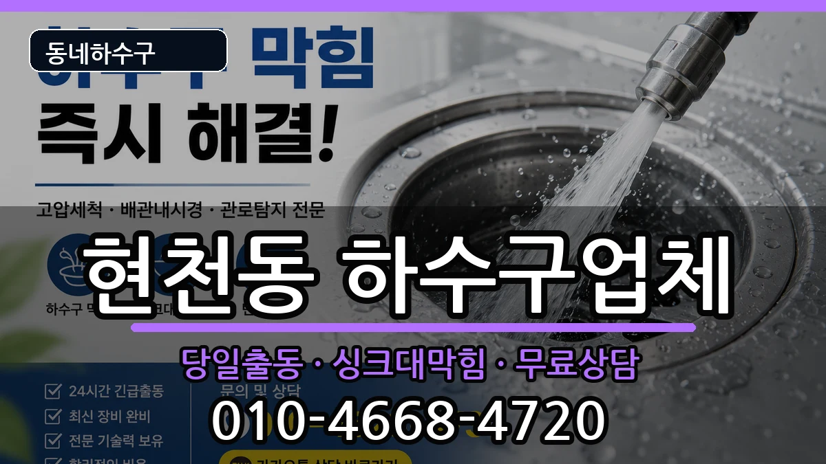 경기고양시덕양구현천동  하수구막힘 지역형