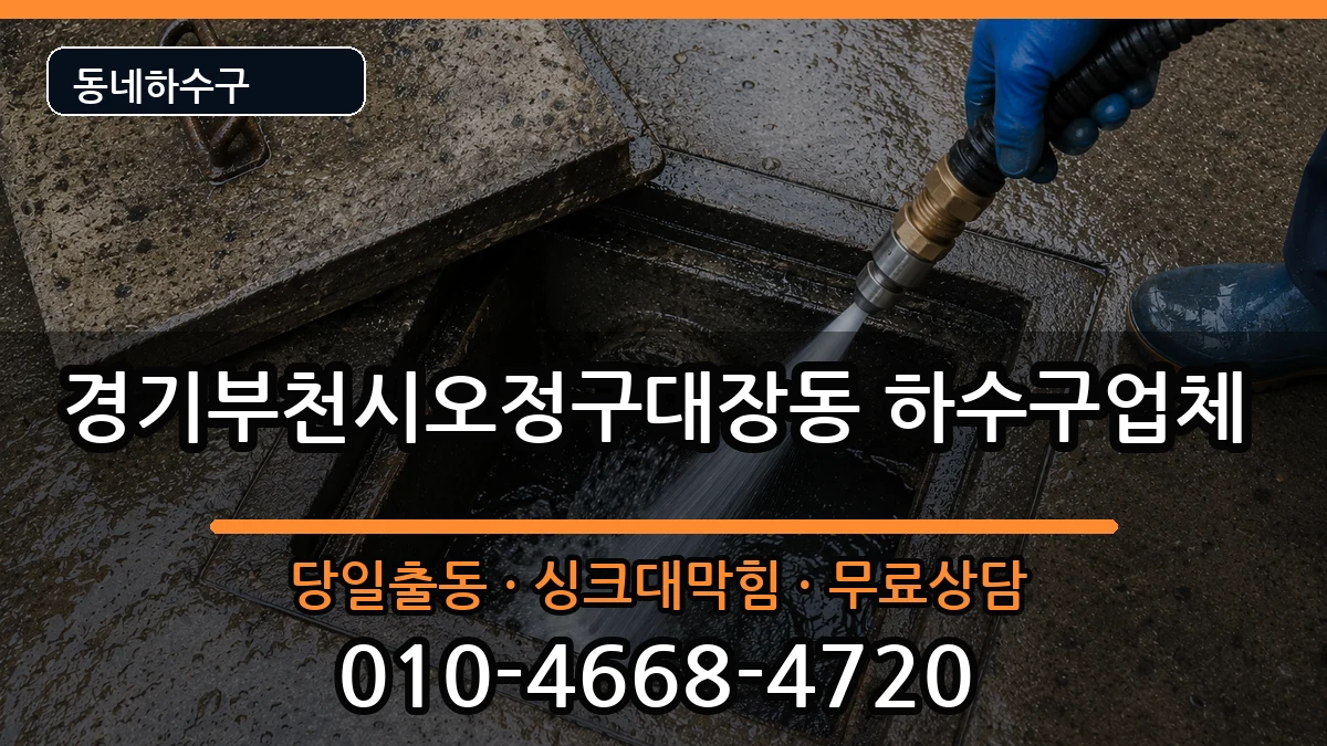 경기부천시오정구대장동  하수구막힘 주의사항형