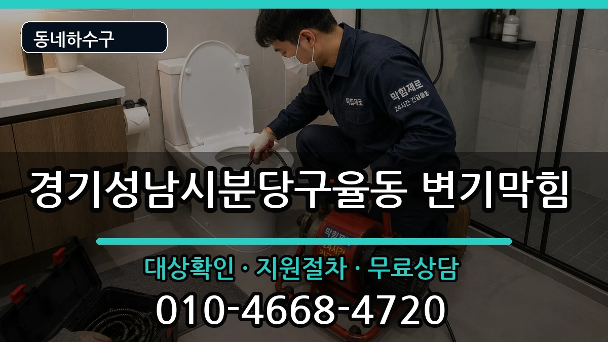 경기성남시분당구율동 변기막힘 경기성남시분당구율동 변기막힘 증상 처리 안내 이미지 1