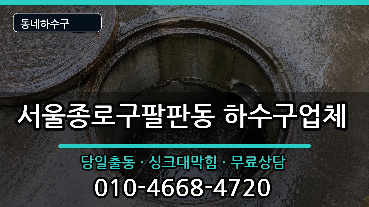 서울종로구팔판동 하수구막힘 증상 처리 안내 이미지 1