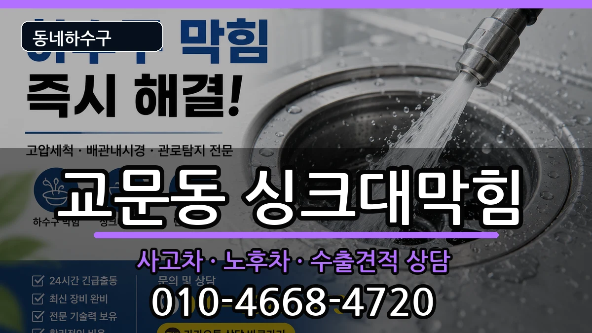 경기구리시교문동  싱크대막힘 지역형
