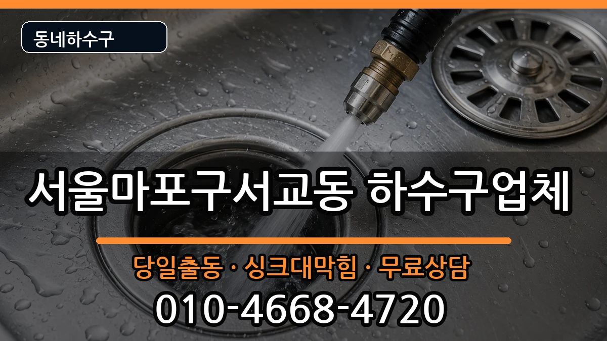 서울마포구서교동 하수구막힘 서울마포구서교동 하수구막힘 증상 처리 안내 이미지 1