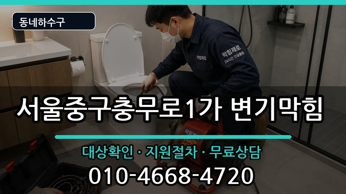 서울중구충무로1가  변기막힘 사례형