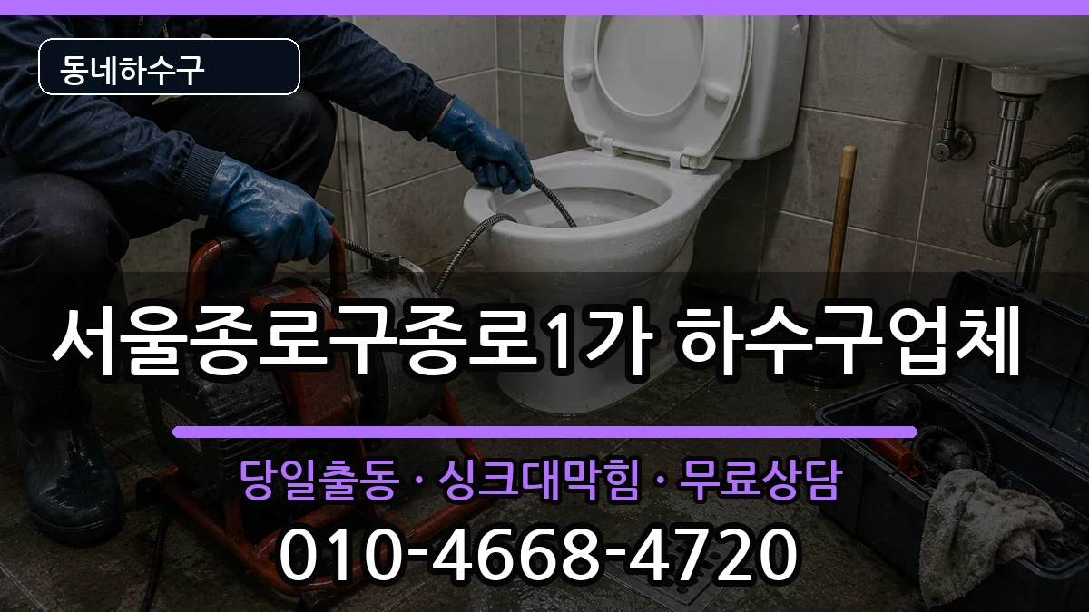 서울종로구종로1가 하수구막힘 증상 처리 안내 이미지 3