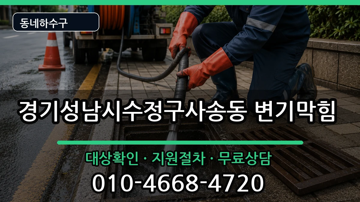 경기성남시수정구사송동  변기막힘 질문형